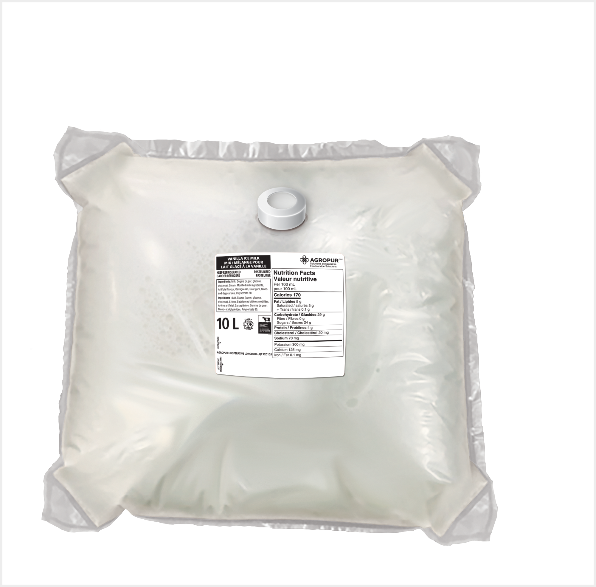 10L AFS ICE MILK MIX VANILLA Agropur Solutions